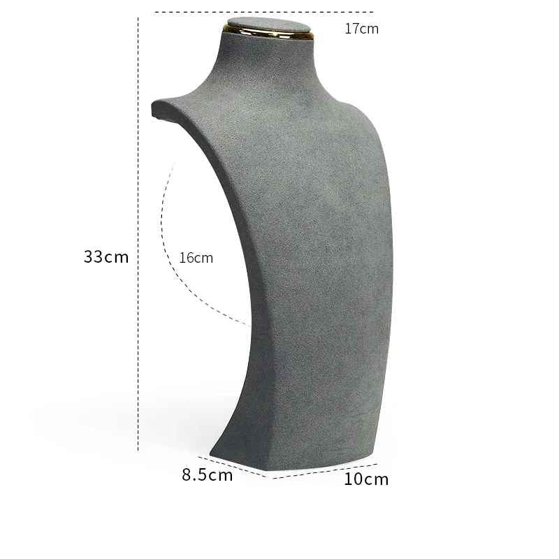 Présentoir collier buste microfibre luxe