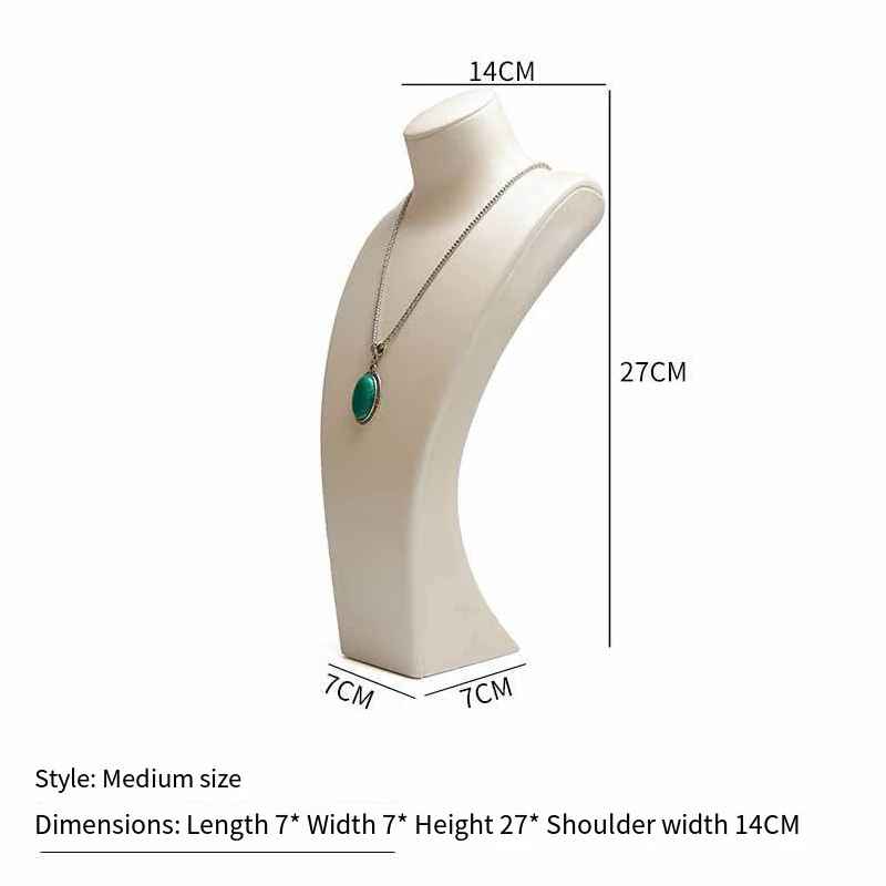 Présentoir Collier Simili Cuir Beige