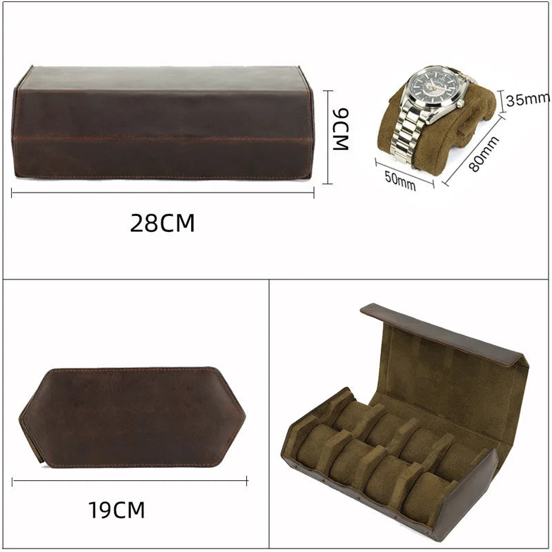 Étui Montres Cuir Saffiano 8 Places Voyage