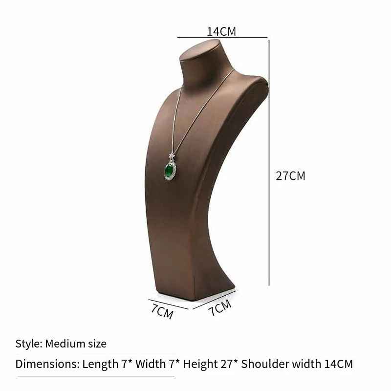 Présentoir Collier Simili Cuir Marron