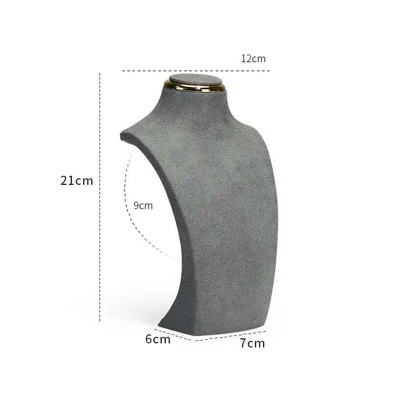 Présentoir collier buste microfibre luxe
