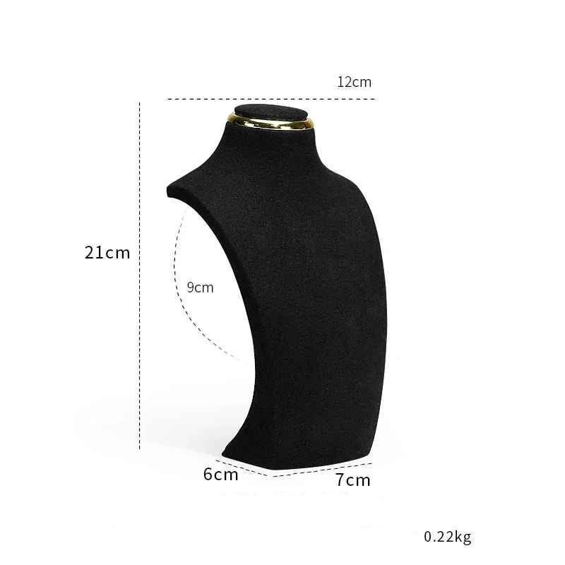 Présentoir collier buste microfibre luxe