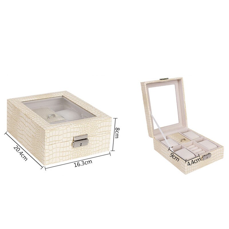 Coffret Montre Simili Cuir Crocodile 4 Places