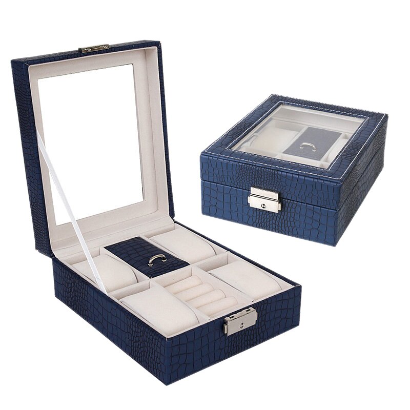 Coffret Montre Simili Cuir Crocodile 4 Places