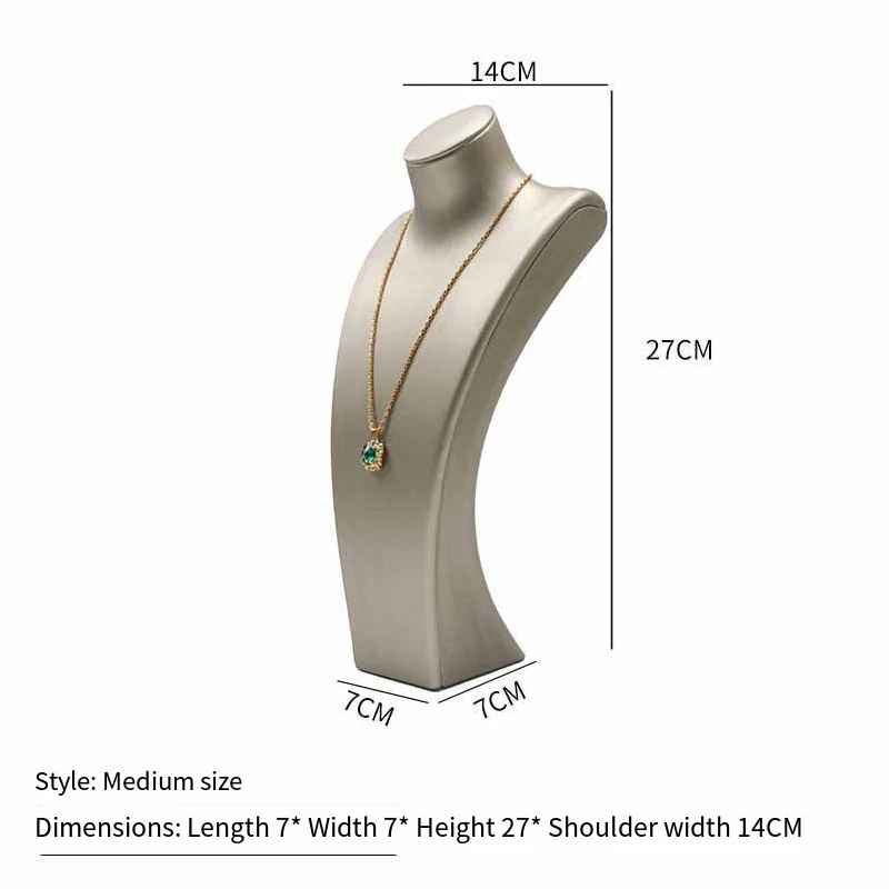 Présentoir Collier Simili Cuir Gris perle