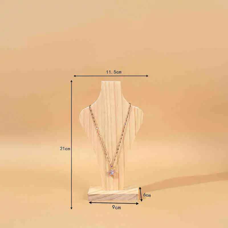 Presentoir collier bois noyer