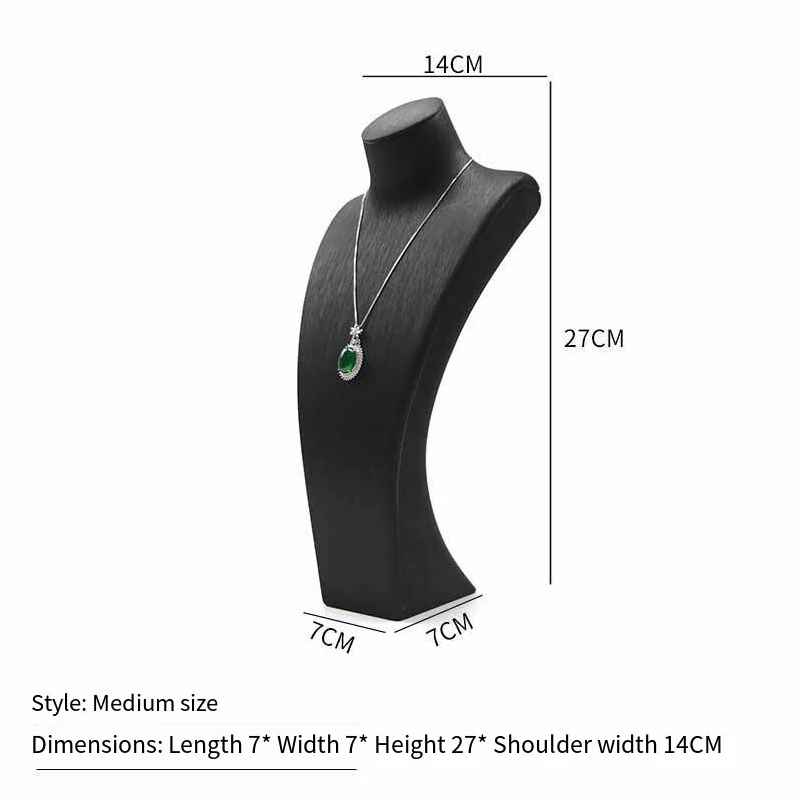 Présentoir Collier Simili Cuir Noir