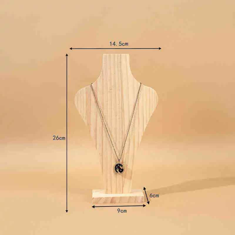 Presentoir collier bois noyer