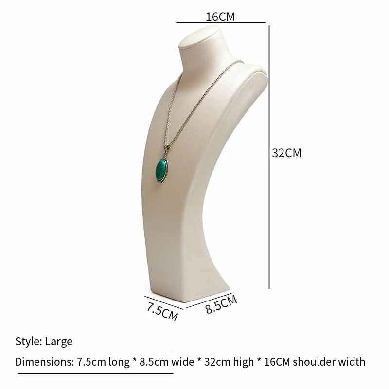 Présentoir Collier Simili Cuir Beige