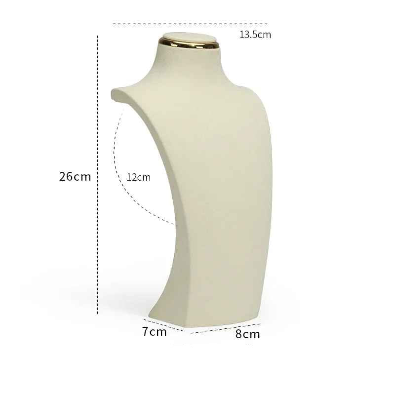 Présentoir collier buste microfibre luxe