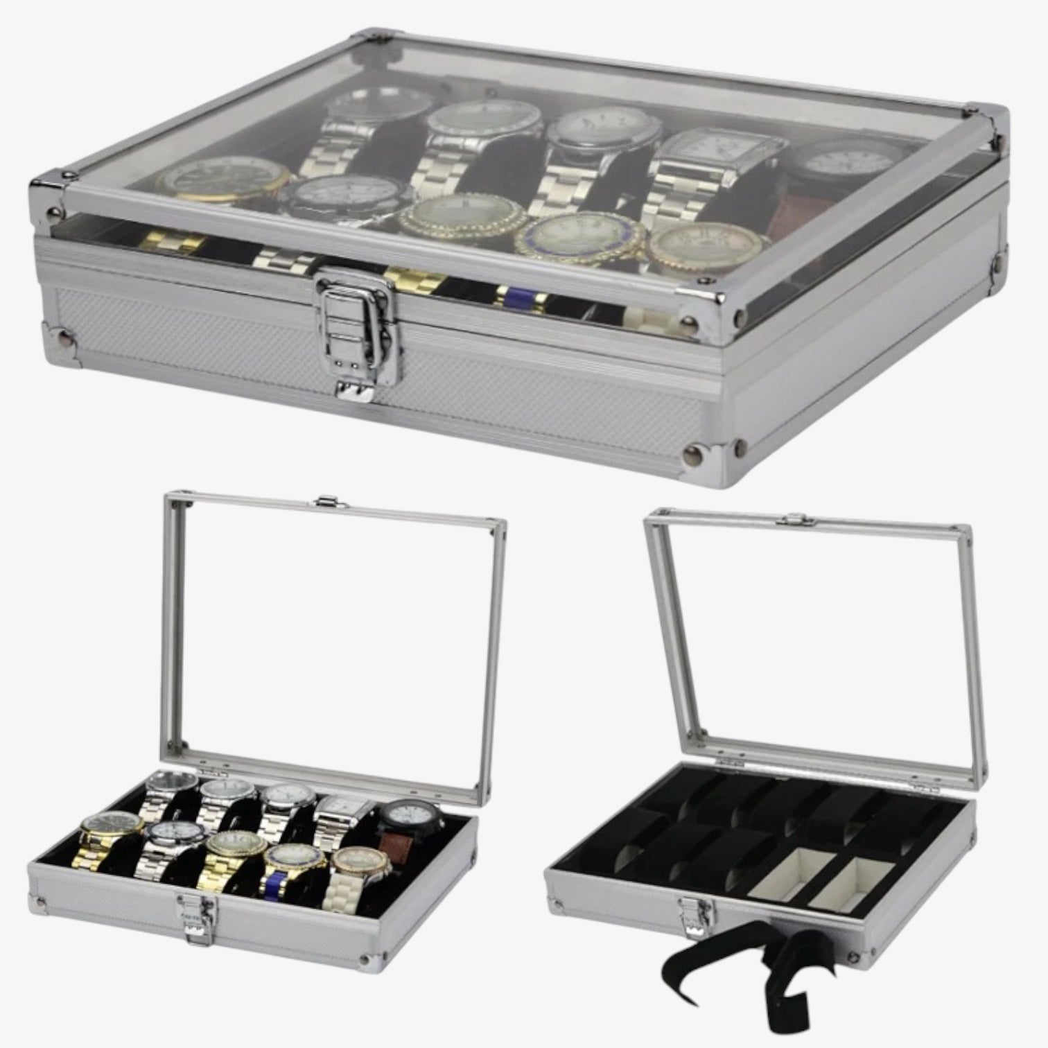 Coffret Montres Métal Aluminium 6 10 12 Places