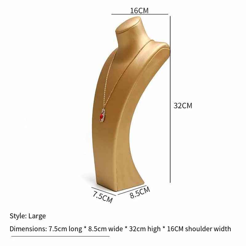 Présentoir Collier Simili Cuir Doré