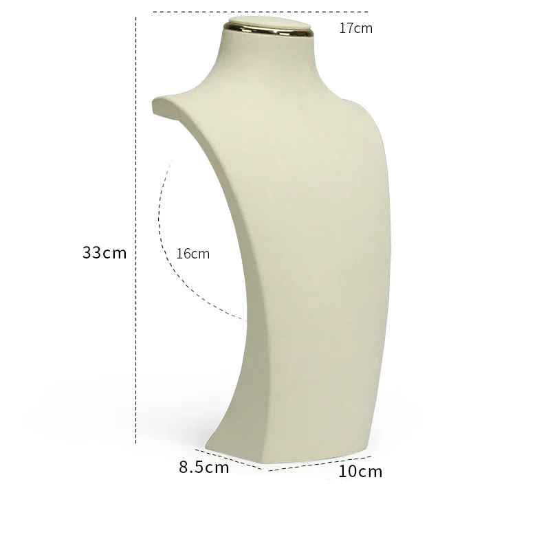 Présentoir collier buste microfibre luxe