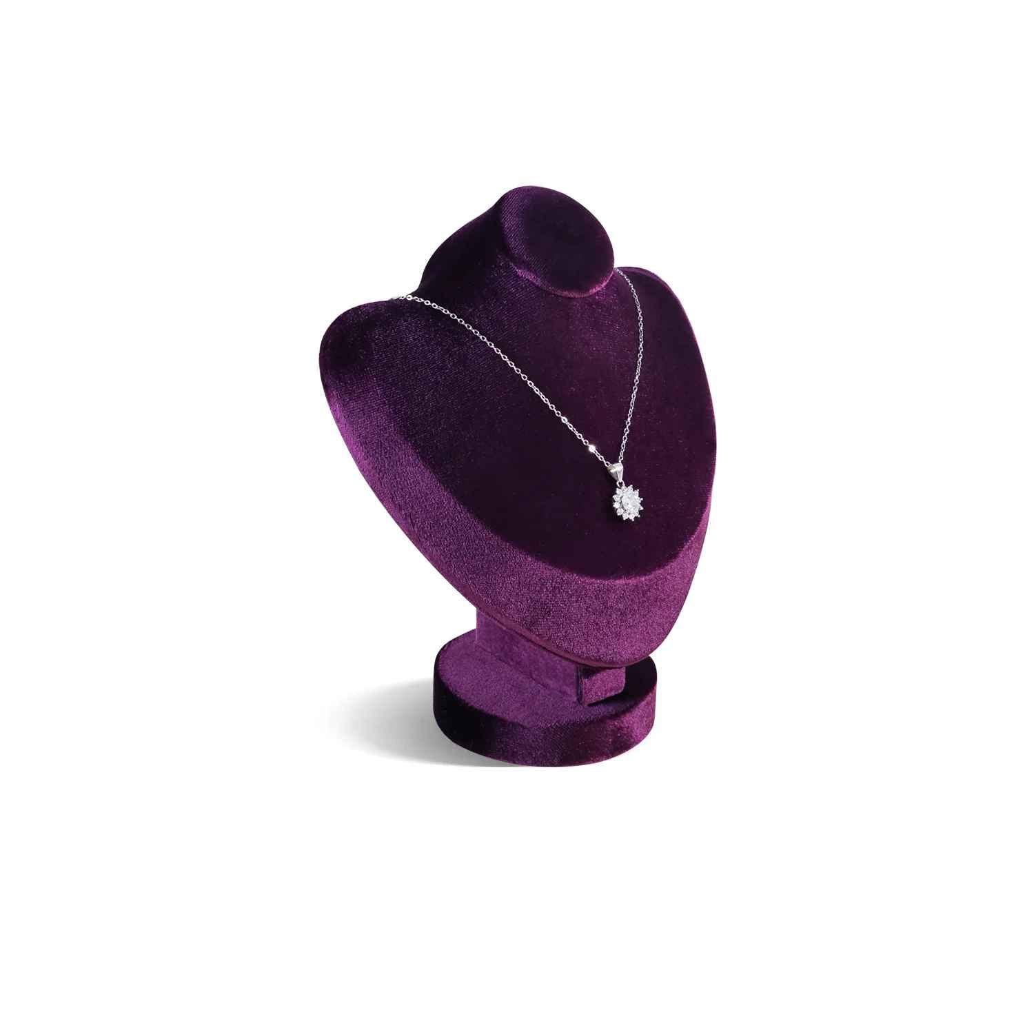 Buste collier velours violet 18cm