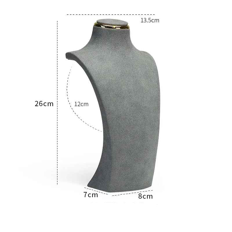 Présentoir collier buste microfibre luxe
