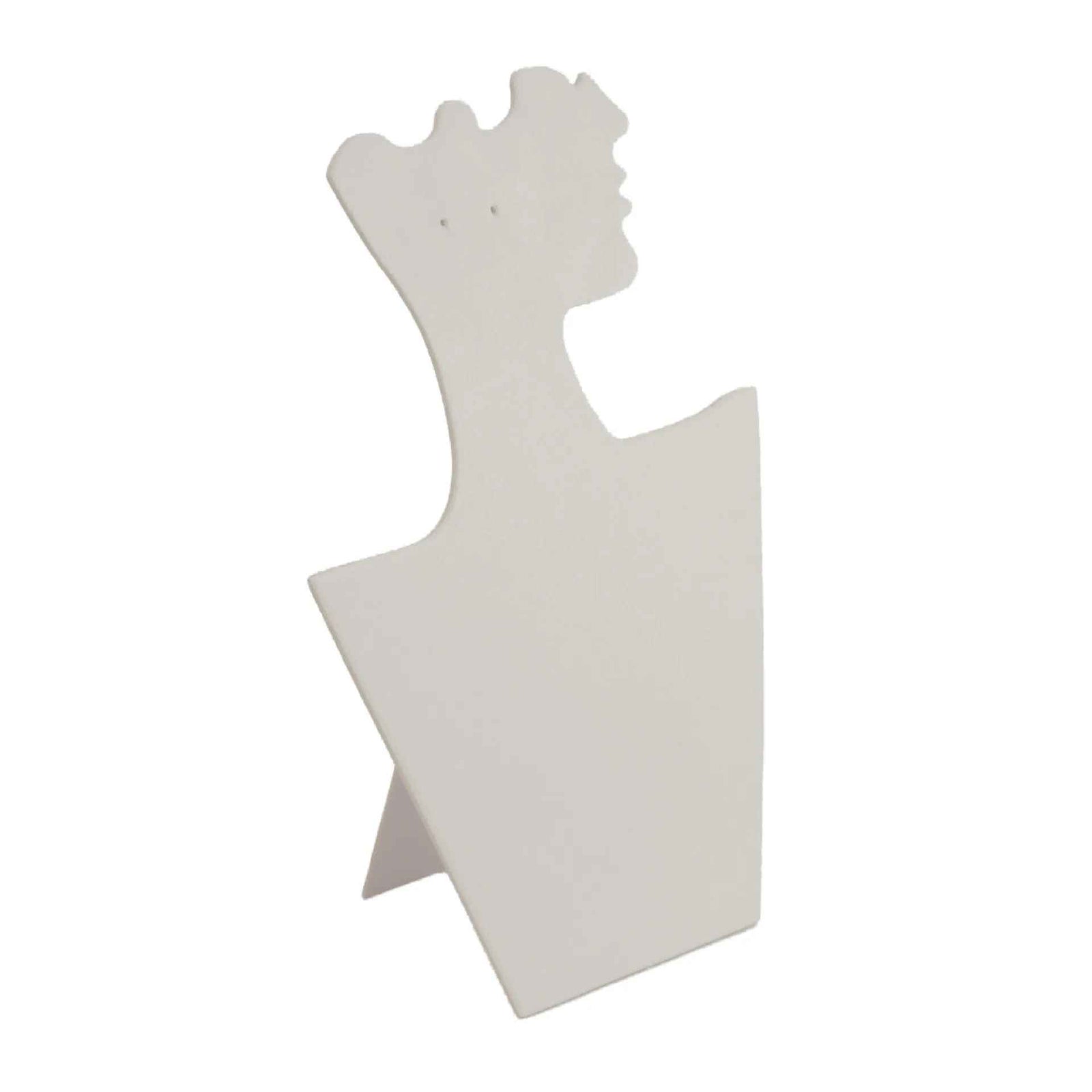 Présentoir Collier & Boucles d’Oreilles Silhouette Féminine en Flanelle Blanche (30 × 21 cm)