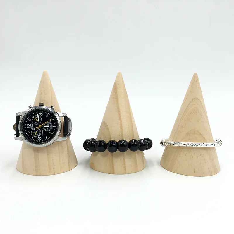 Presentoir cone bois pour bracelet montre