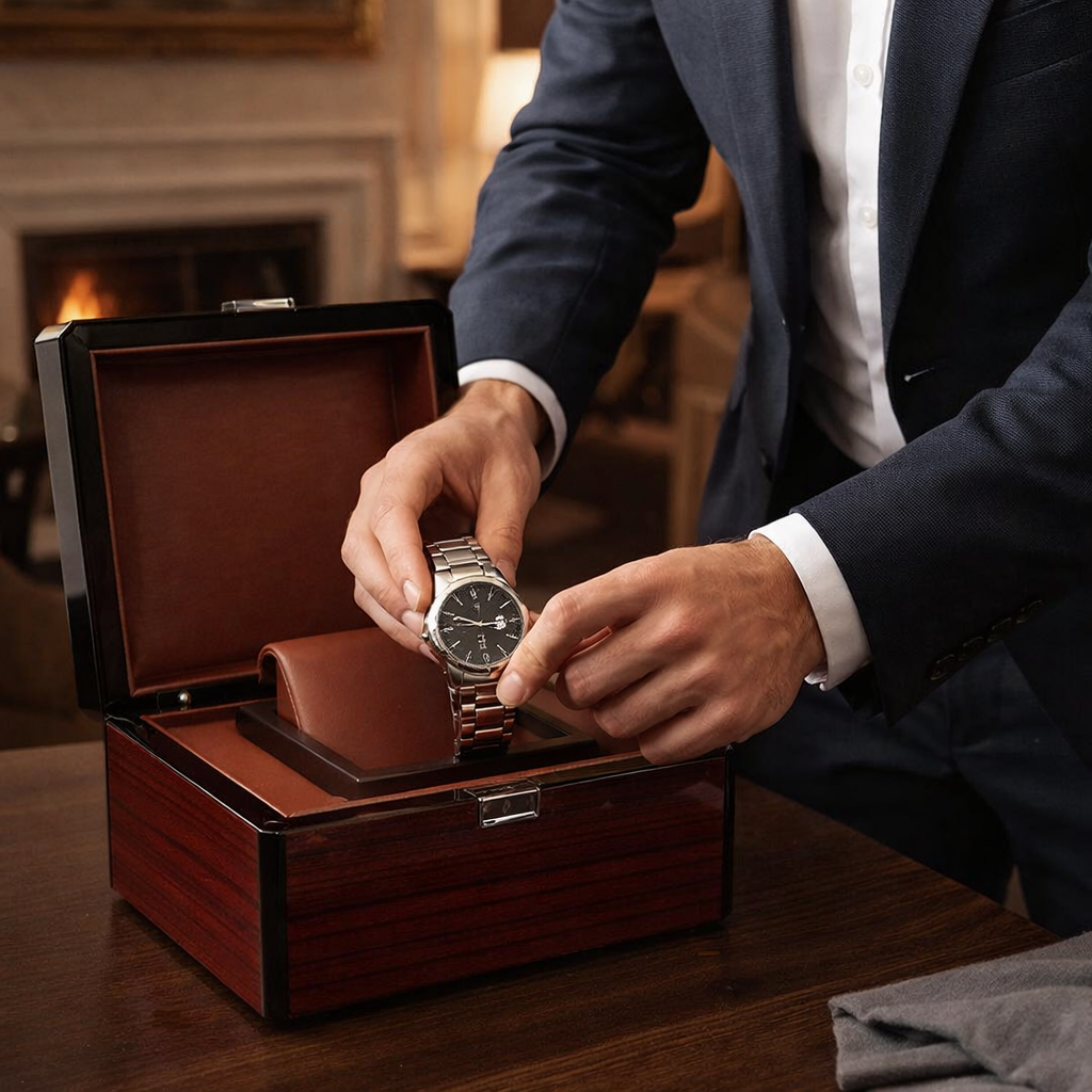 Coffret Présentation Bois Laqué Piano Noir Luxe