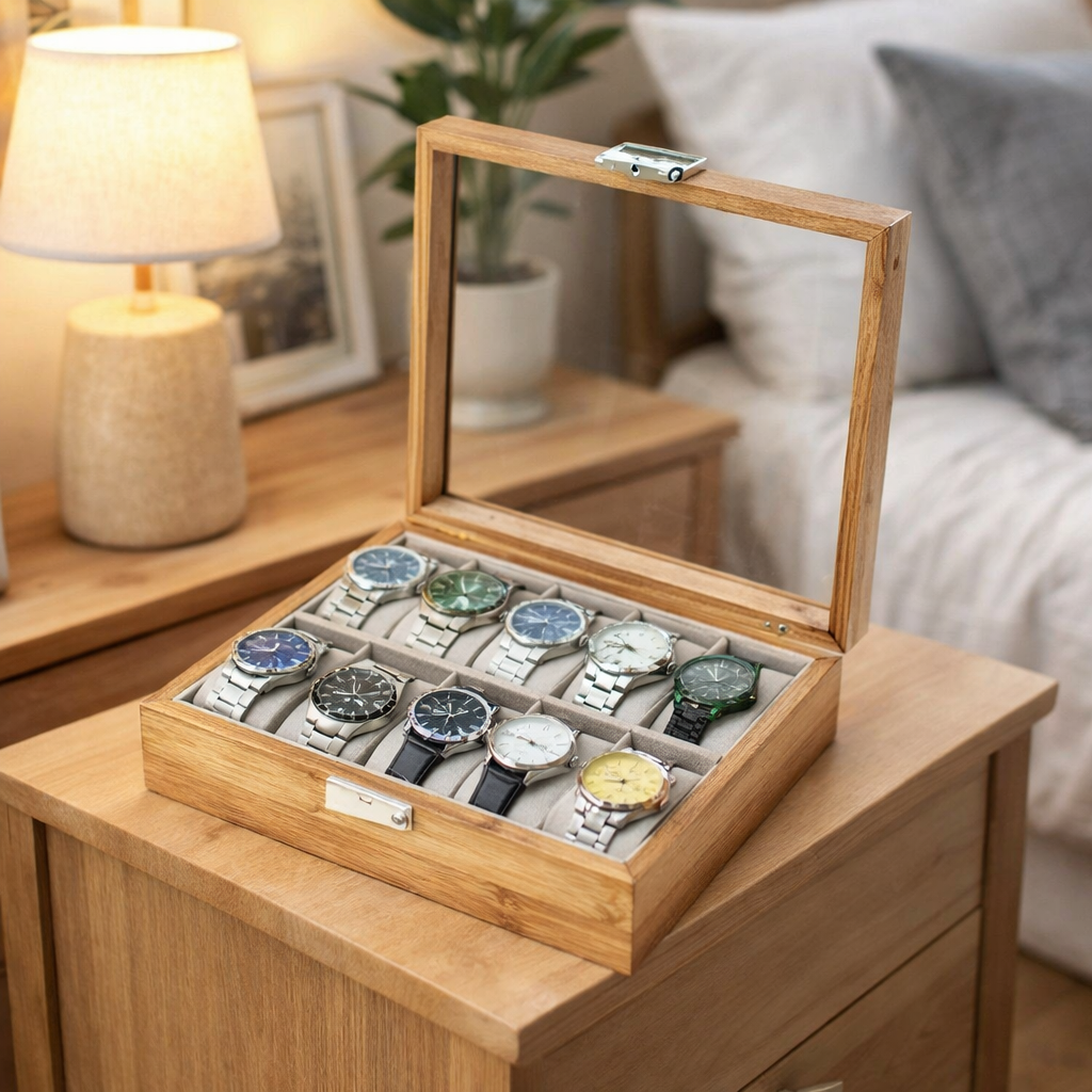 Coffret Montre Bois Bambou 3 6 10 12 Places