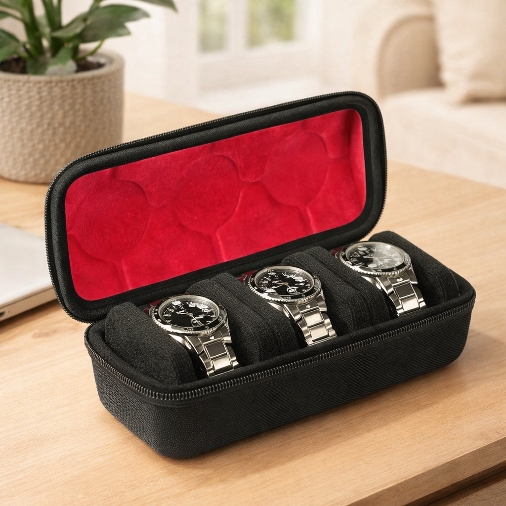 Étui Montre Cuir Rigide Voyage 1 à 10 Places
