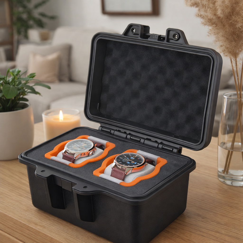 Mallette Montre Cuir Rigide 2 Places