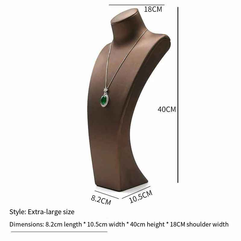 Présentoir Collier Simili Cuir Marron