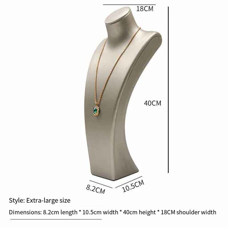 Présentoir Collier Simili Cuir Gris perle