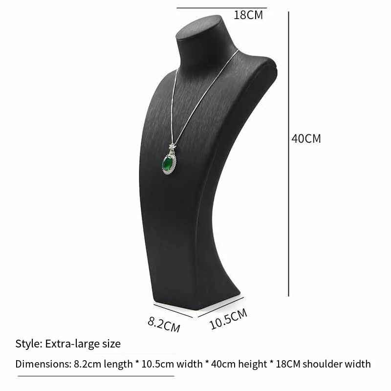 Présentoir Collier Simili Cuir Noir