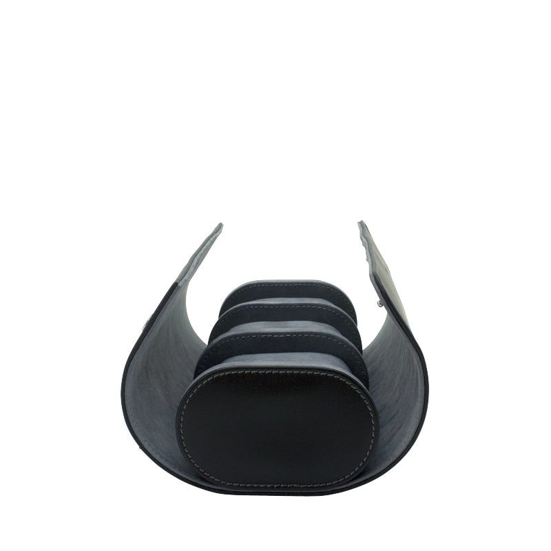 Etui Montre Cuir Noir 3 Places Haut Gamme