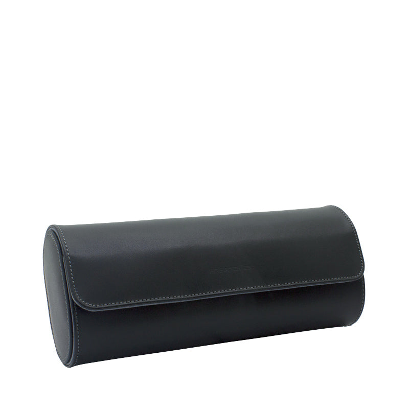 Etui Montre Cuir Noir 3 Places Haut Gamme
