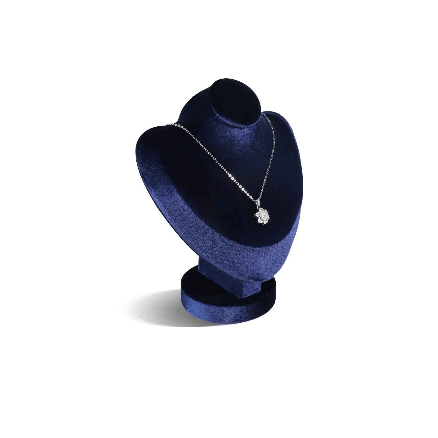 Buste collier velours bleu 18cm