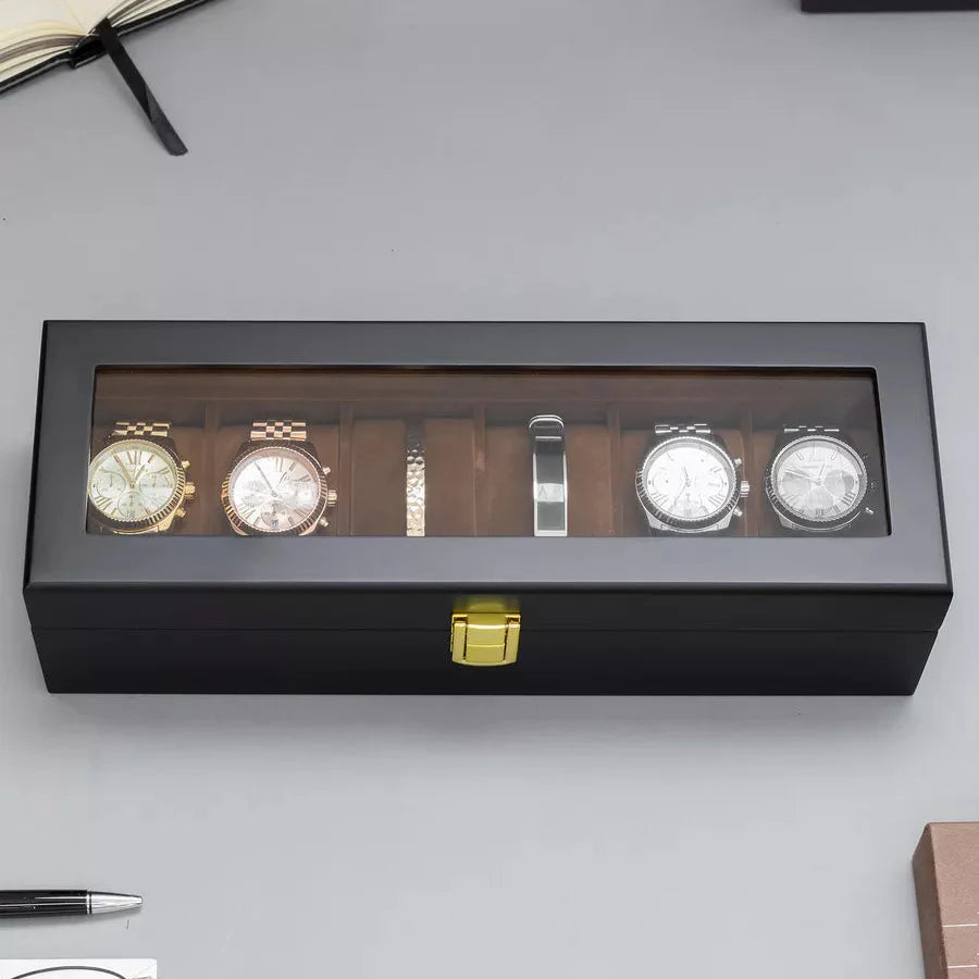 Boîte à Montres Simili Cuir Velours Vitrine