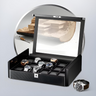 Boîte Montres Fibre Carbone 18 Places Vitrine