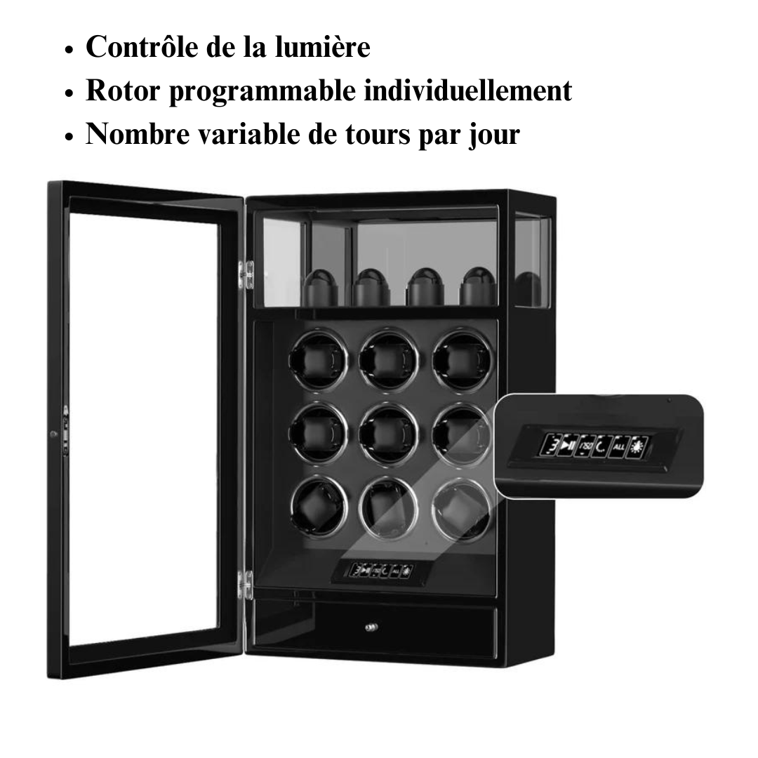 Remontoir Bois Noir 9 Montres Imperial