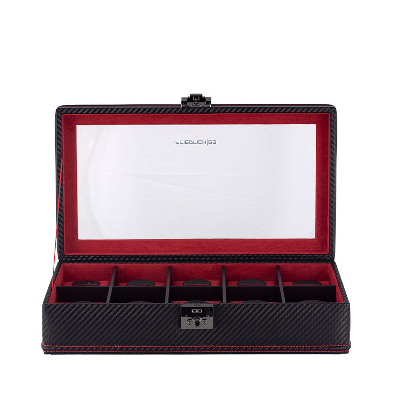 Boite a Montres Plastique Carbone 10 Places Vitrine