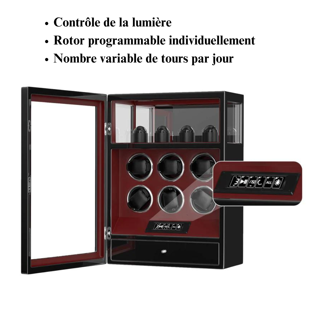 Remontoir Montre 6 Places Empreinte Digitale Luxe