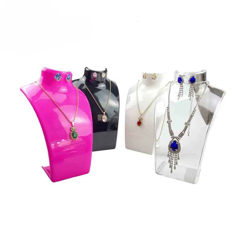 Présentoir collier buste plastique