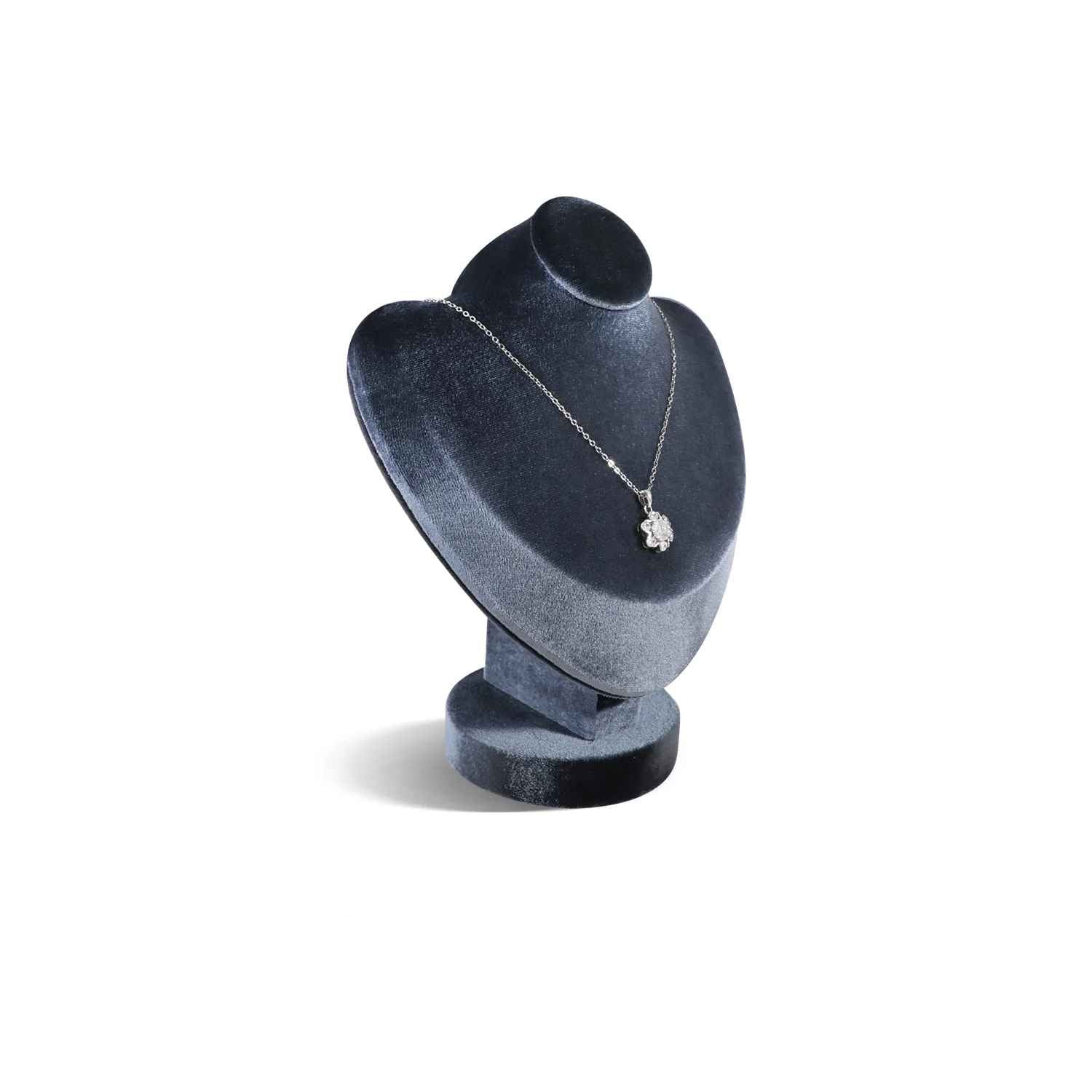 Buste collier velours gris 18cm