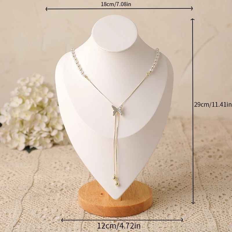 Présentoir collier Blanc bois