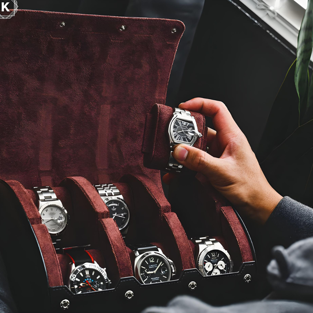 Étui Montre Cuir Noir Imperial