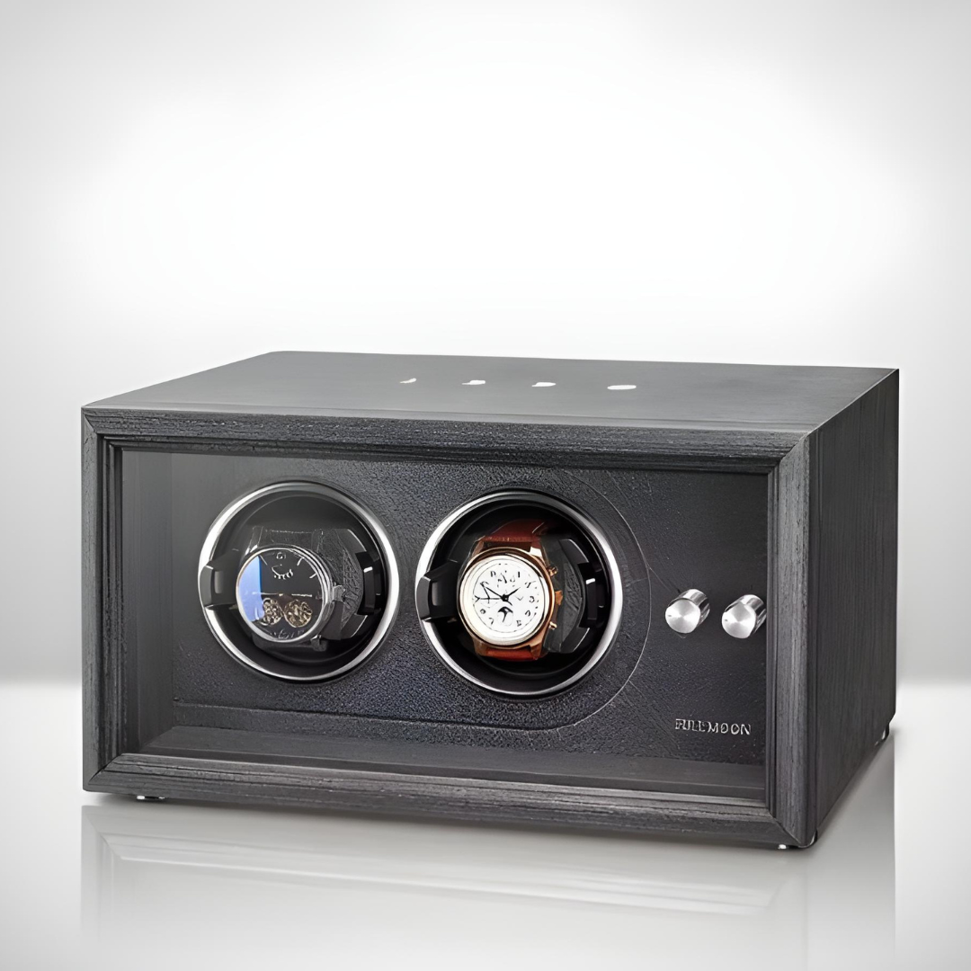 Remontoir Bois Simili Cuir Double Montres Silencieux