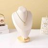 Présentoir Collier Bois clair &amp; Faux Daim beige 31cm
