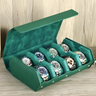 Étui Montre Cuir Vert 8 Emplacements