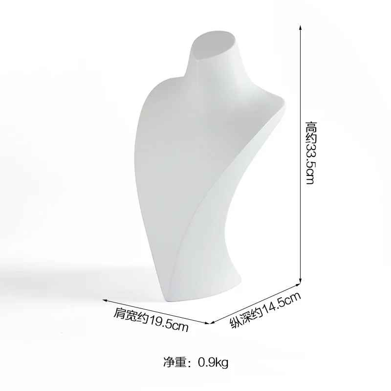 Présentoir collier Blanc en cuir