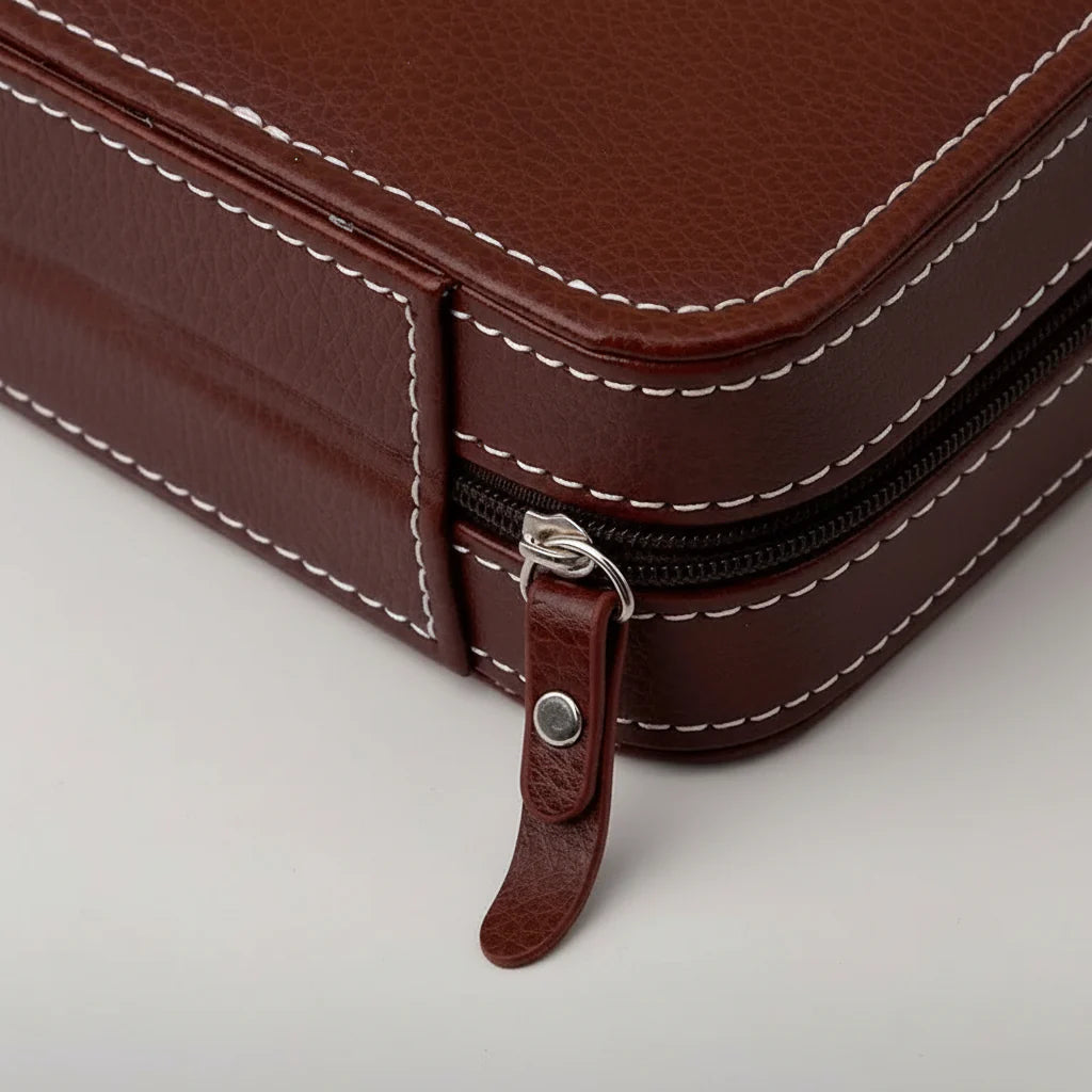 Étui Montre Cuir Marron 8 Places Nomade