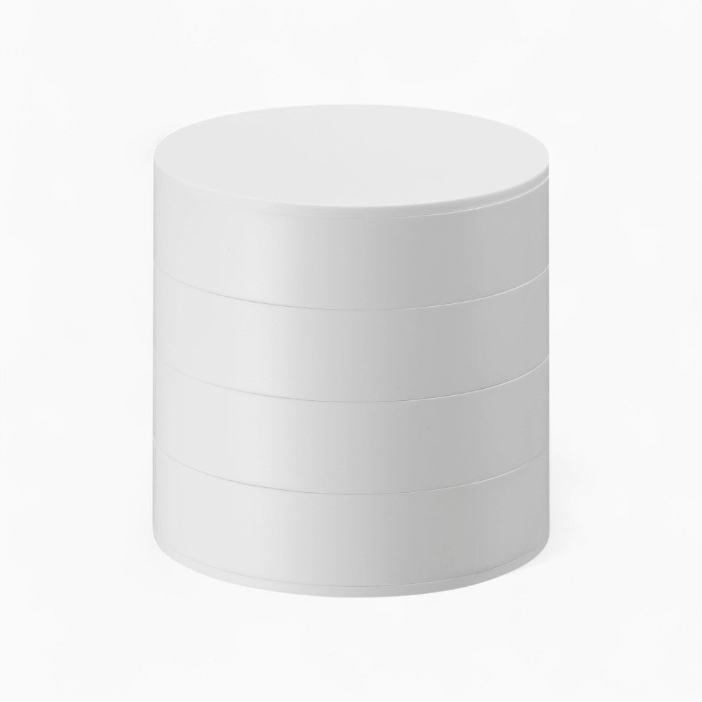 Boîte Bijoux Plastique Rotative 4 Niveaux Ronde