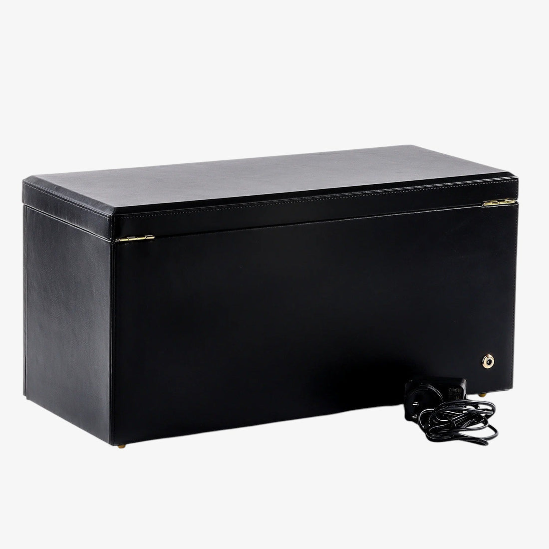 Remontoir 3 places noir et doré – coffret fermé et câble d'alimentation