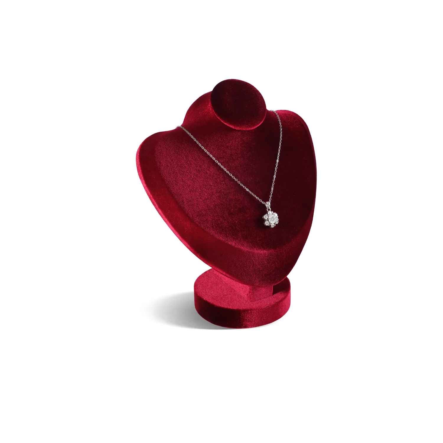 Buste collier velours rouge 18cm