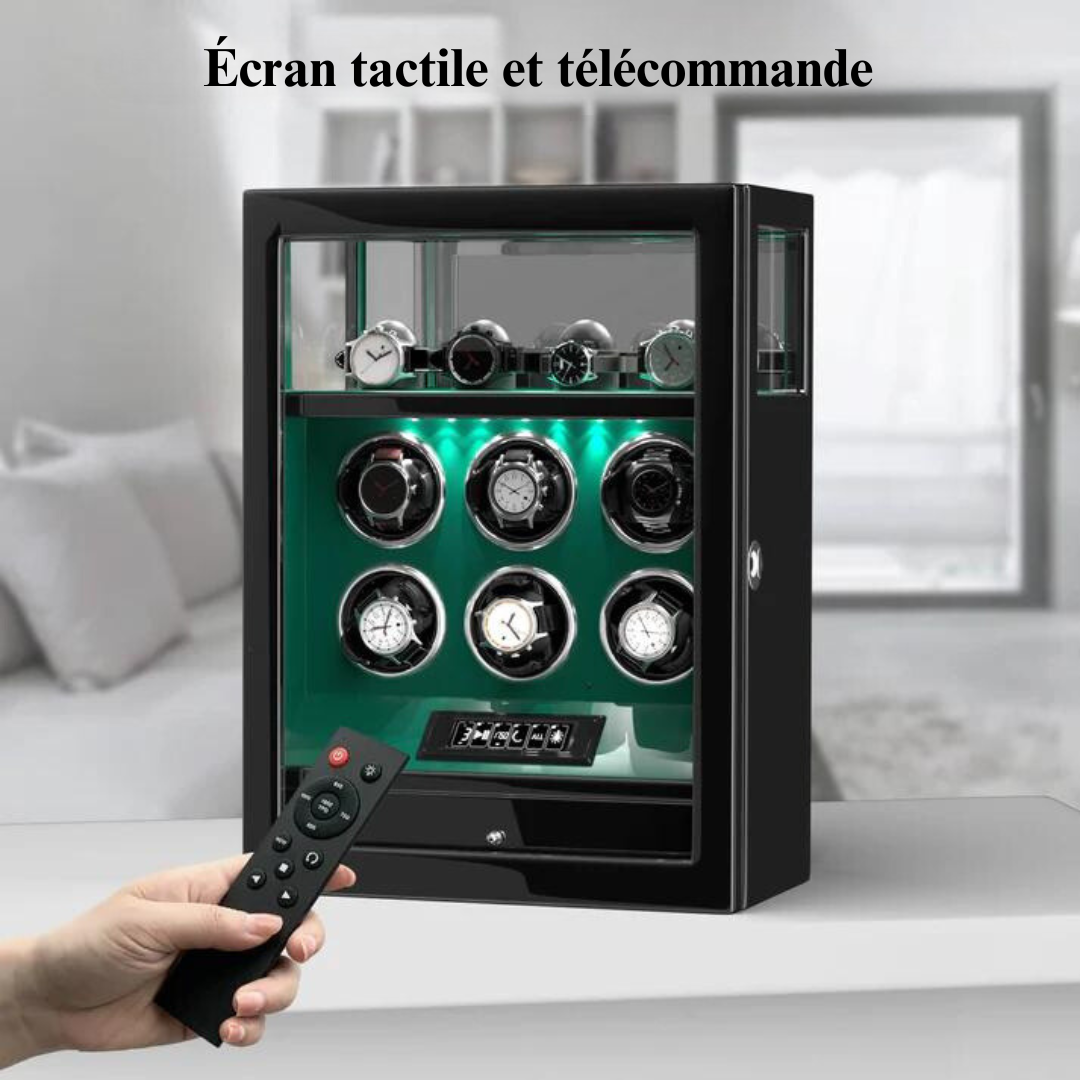 Coffre Fort Montre Cuir 6 Places Empreinte Biométrique
