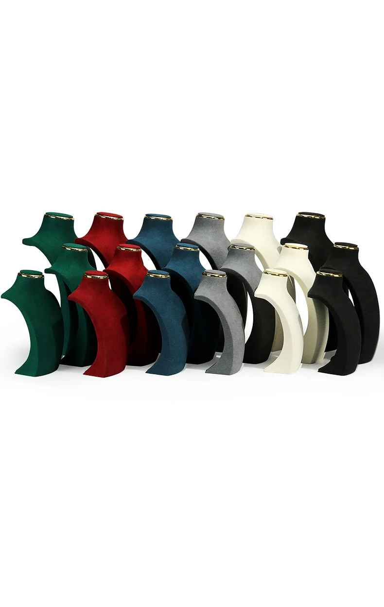 Présentoir collier buste microfibre luxe